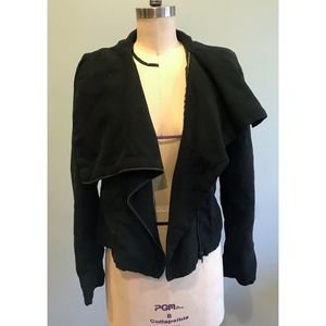 Mossimo Drape Front Faux Suede Moto Jacket